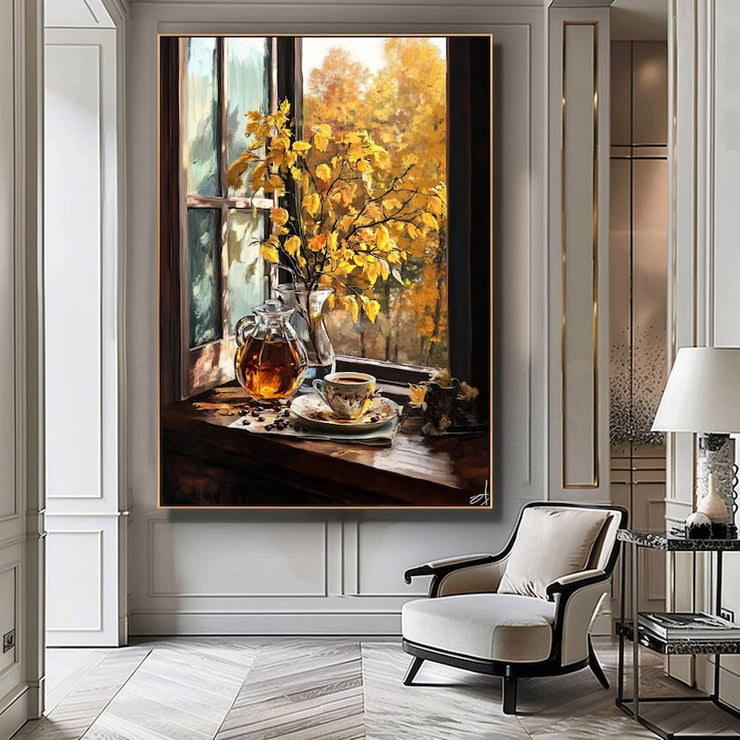 Fall Coffee Printable Wall Art, Cozy Autumn Coffee Print