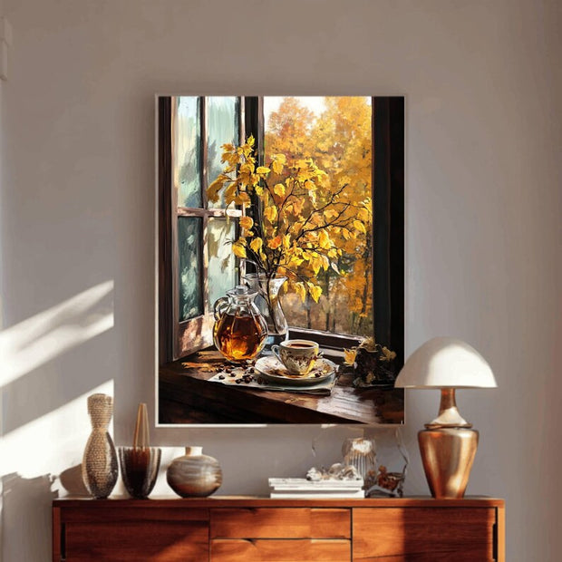 Fall Coffee Printable Wall Art, Cozy Autumn Coffee Print