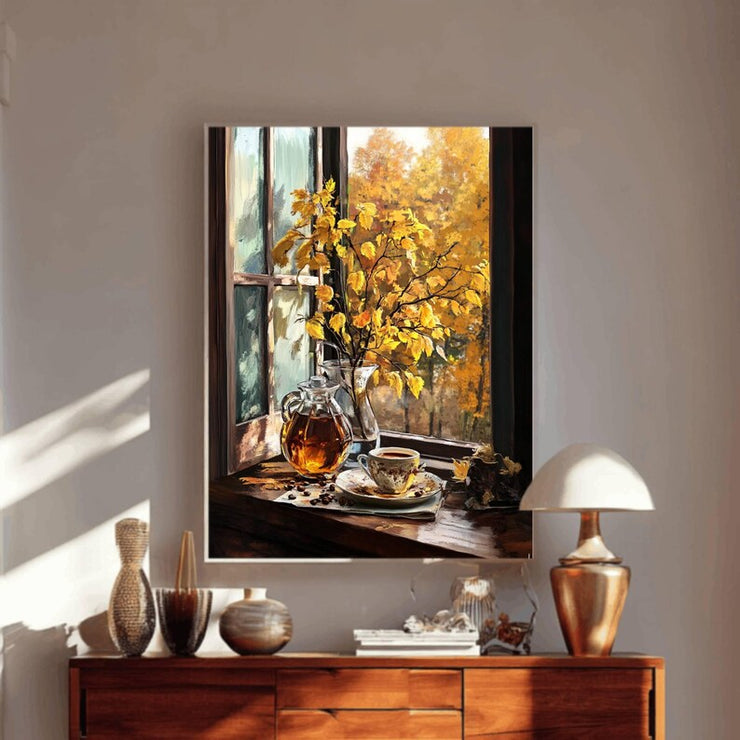 Fall Coffee Printable Wall Art, Cozy Autumn Coffee Print