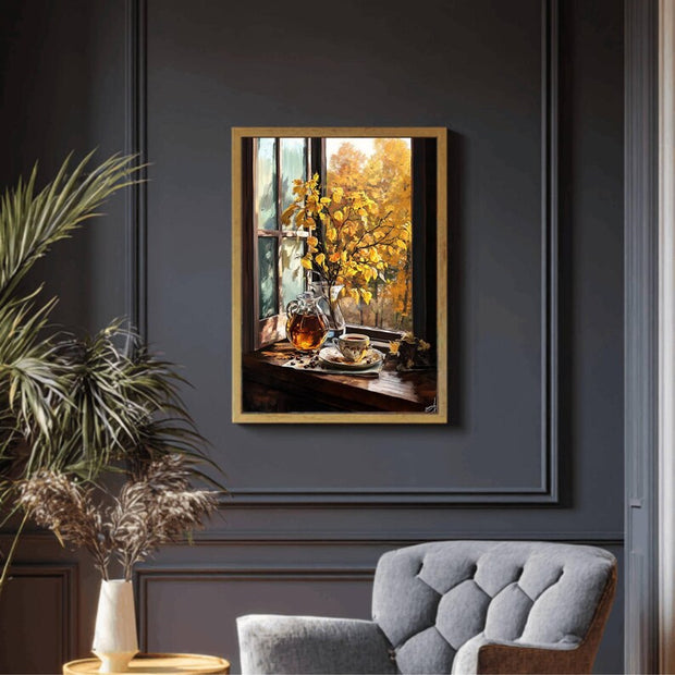 Fall Coffee Printable Wall Art, Cozy Autumn Coffee Print