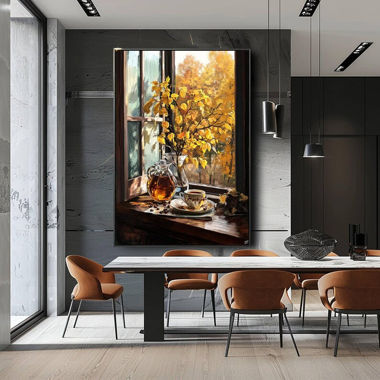 Fall Coffee Printable Wall Art, Cozy Autumn Coffee Print