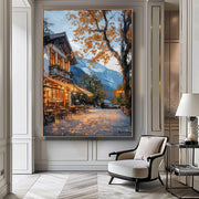 Autumn Coffee Shop Print, Moody Bookstore Art