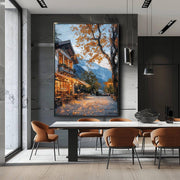 Autumn Coffee Shop Print, Moody Bookstore Art