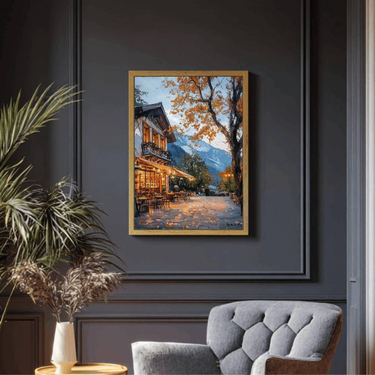 Autumn Coffee Shop Print, Moody Bookstore Art