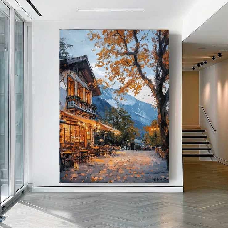 Autumn Coffee Shop Print, Moody Bookstore Art