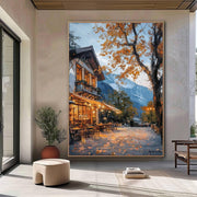 Autumn Coffee Shop Print, Moody Bookstore Art